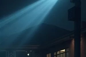 《半程列车》站台长椅与行李箱